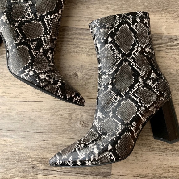 Jeffrey Campbell Snake Print Block Heel Bootie - Picture 3 of 8